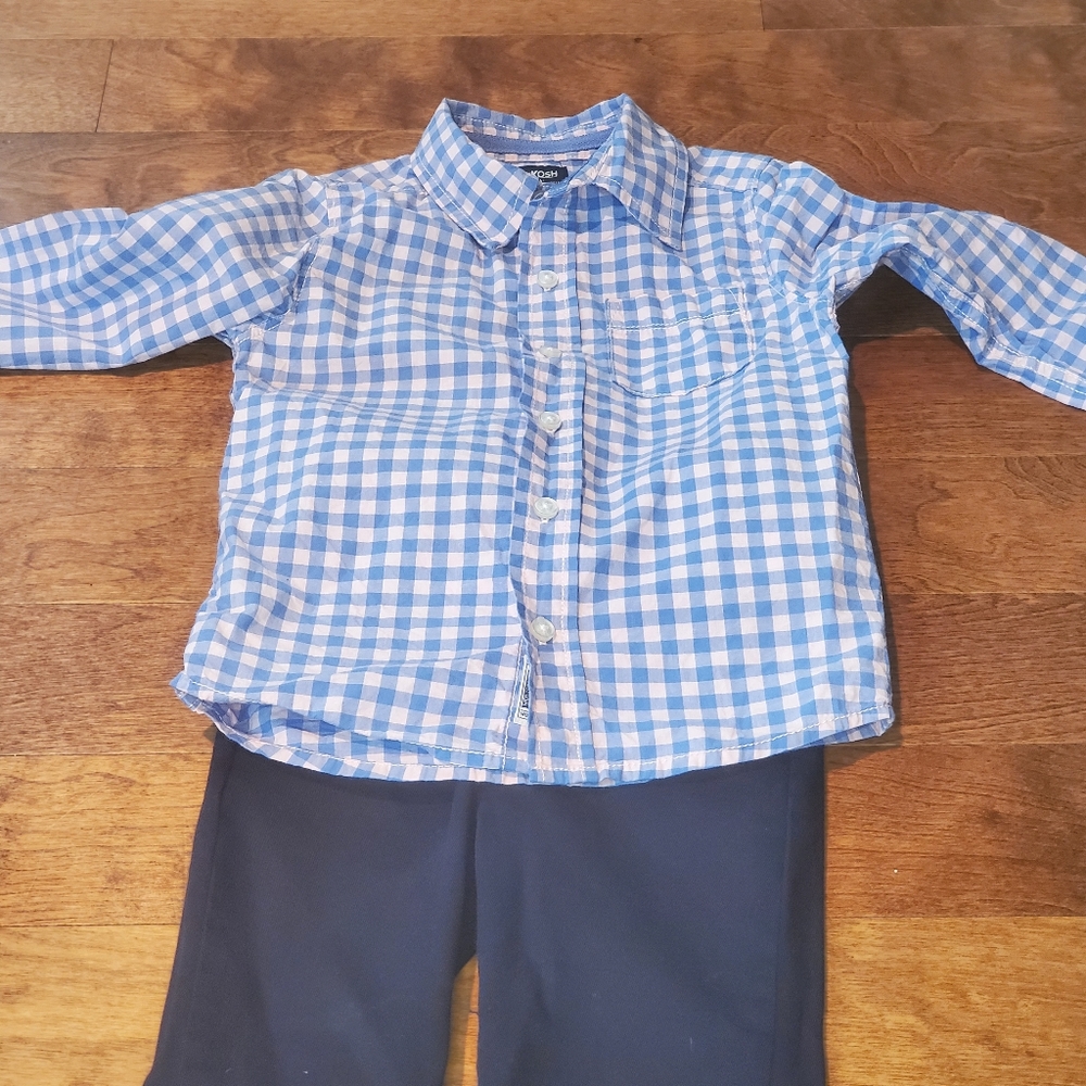 Boys Osh kosh shirt and chaps pants